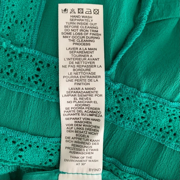 Asos - Embroidered, Emerald Green, Short-Sleeve Dress, Size 6 - Picture 13 of 13